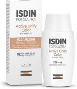 ISDIN Protetor Solar e Clareador Facial Active Unify Com Cor FPS 99 - 50ml